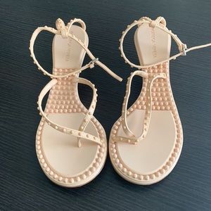 New Bottega Dot Studded Leather Sandals